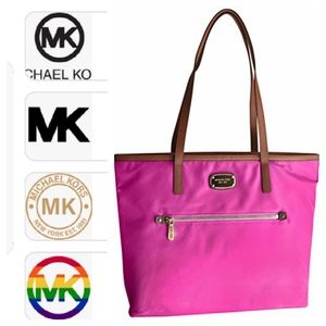 MICHAEL KORS Montauk Nylon Large Tote Bag Fuschia NWT